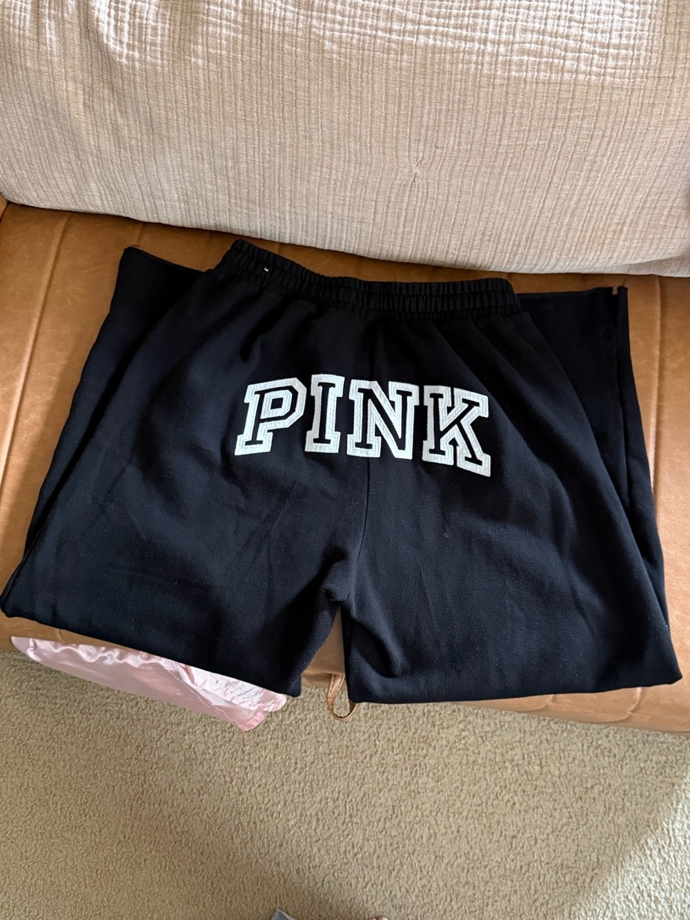PINK Victoria's Secret Black Campus Sweatpants